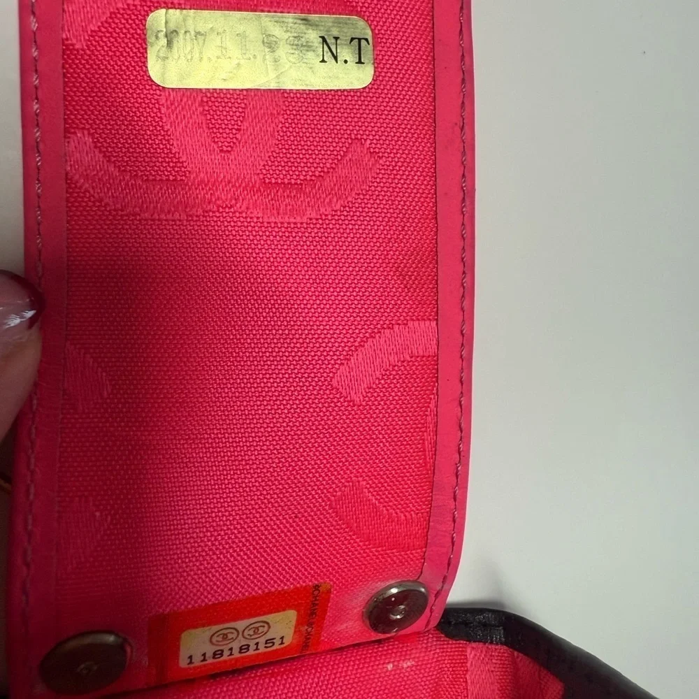 CHANEL Black Cambon Quilted Key Holder